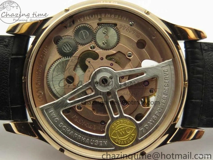 MIROTIME 1220 Portuguese Tourbillon IW5046 RG ZF Best Edition Gray Dial on Black Leather Strap SmoothTexture 7142